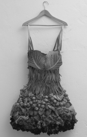 Jurk gemaakt van groene groentes